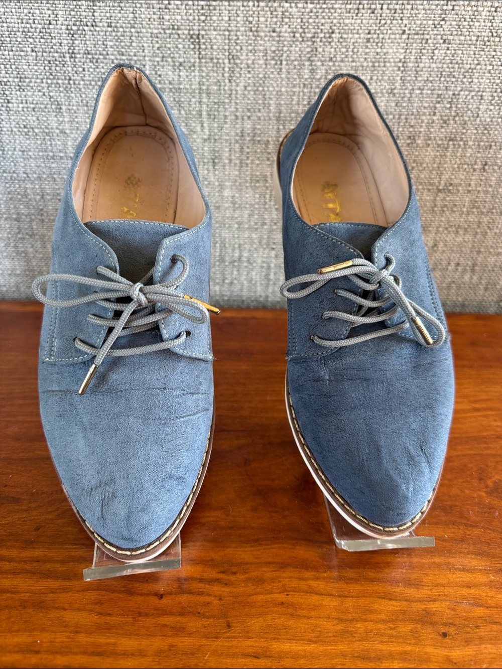 Taxi Blue Suede Lace Up Oxford Comfort Shoes Women’s Size 6